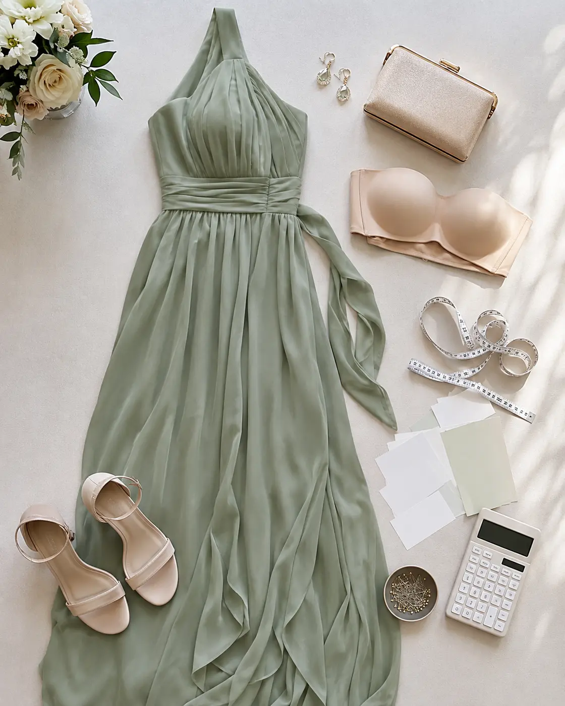 complete-bridesmaid-outfit-cost Complete bridesmaid outfit with dress, shoes, accessories and alterations
