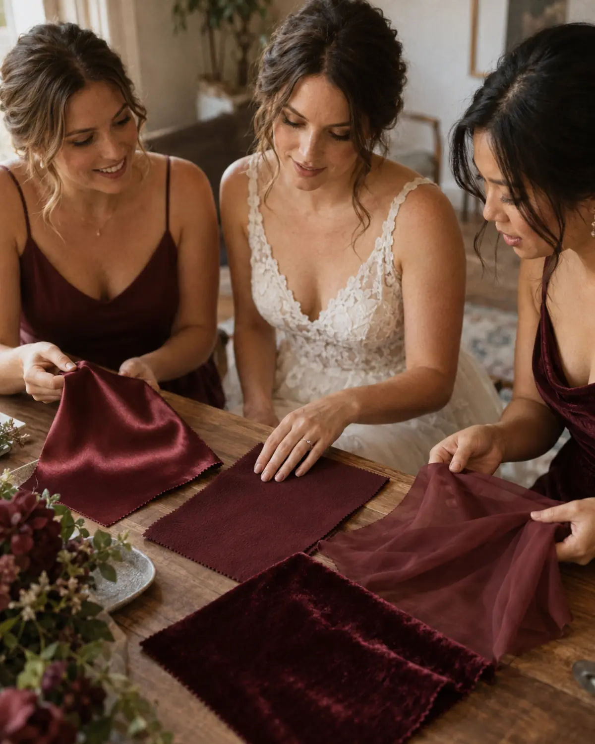 burgundy-bridesmaid-dress-fabric-swatches